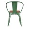 Flash Furniture Green Metal Stack Chair with Teak Poly Resin Seat CH-31270-GN-PL1T-GG - alternate 6